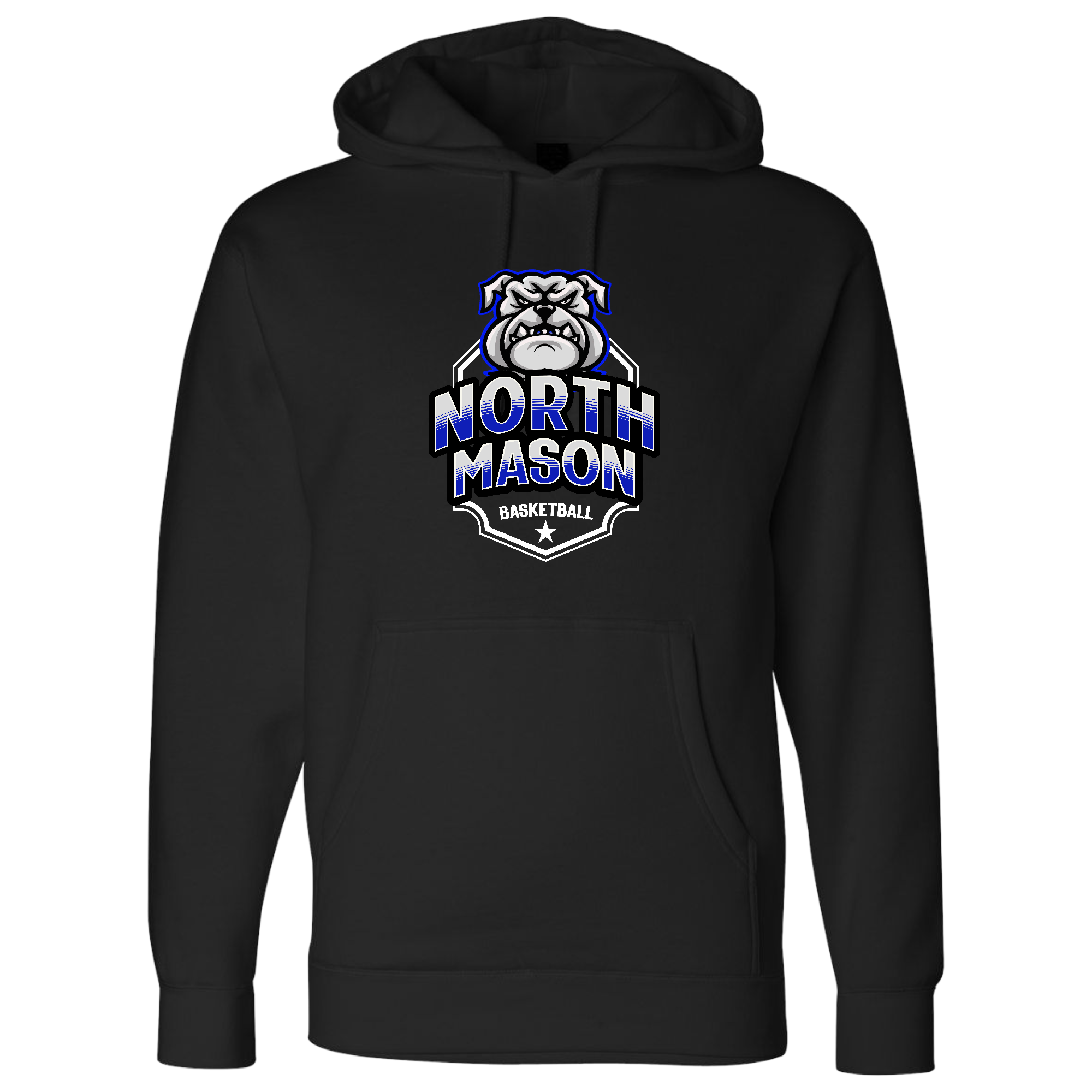 North Mason Basketball Bulldog Badge Hoodie (Unisex)